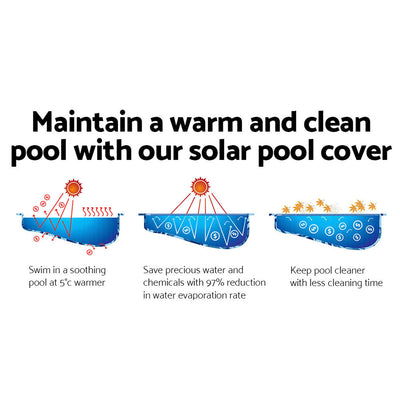 Aquabuddy Pool Cover 500 Micron 8x4.2m Swimming Pool Solar Blanket Blue