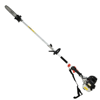 Giantz 62CC Pole Chainsaw Hedge Trimmer Brush Cutter Whipper 7-in-1 5.6m Black