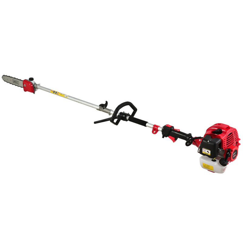 Giantz 62CC Pole Chainsaw Hedge Trimmer Brush Cutter Whipper 9-in-1 5.6m Red