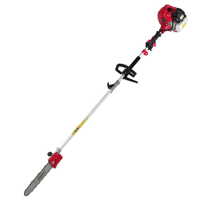 Giantz 62CC Pole Chainsaw Hedge Trimmer Brush Cutter Whipper 9-in-1 5.6m Red
