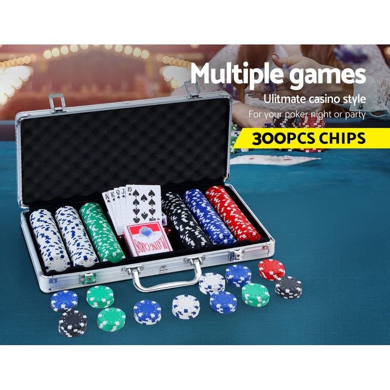 300pcs Poker Chips Set Casino Texas Hold&