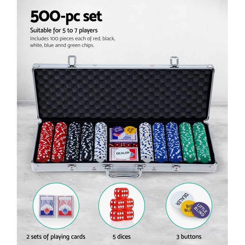 500pcs Poker Chips Set Casino Texas Hold&