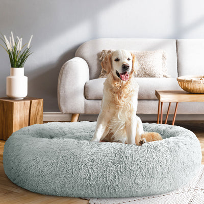 i.Pet Pet Bed Dog Cat 110cm Calming Extra Large Soft Plush Light Grey