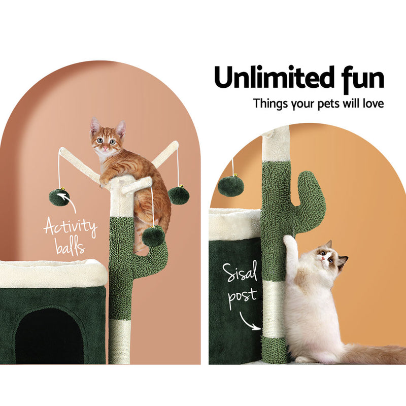 i.Pet Cat Tree 70cm Scratching Post Tower Scratcher Wood Condo House Toy Bed Green