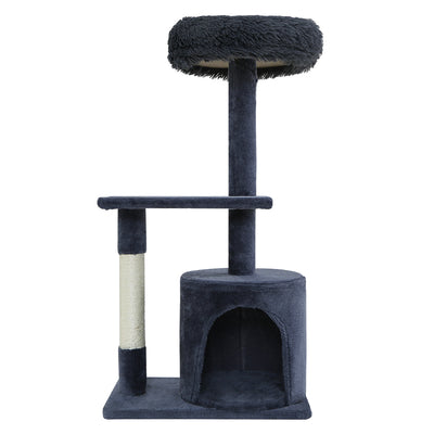 i.Pet Cat Tree 94cm Scratching Post Tower Scratcher Condo House Wood Trees Grey