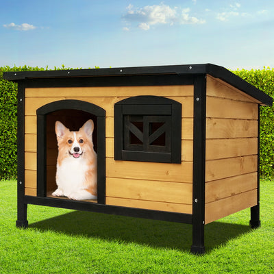 i.Pet Dog Kennel Extra Large Wooden Outdoor Indoor Puppy Pet House Cabin Crate Weatherproof