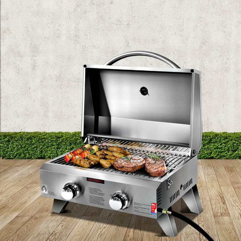 Grillz Portable Gas BBQ Grill 2 Burners