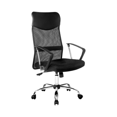 PU Leather Mesh High Back Office Chair Black
