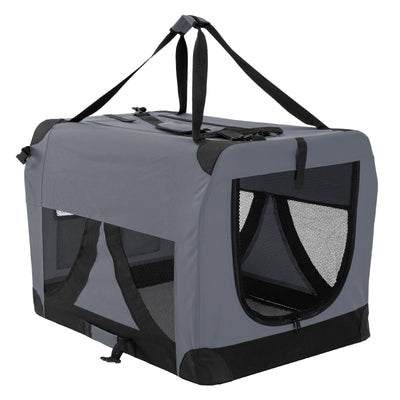 Grey Portable Soft Dog Crate 