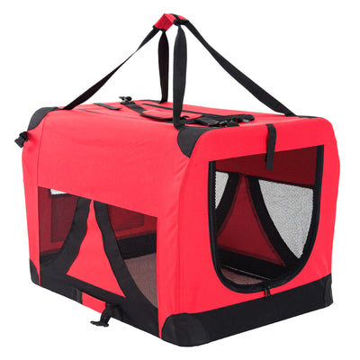 large dog portable carrier red 