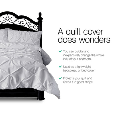 Giselle Bedding Quilt Cover Set Diamond Grey Super King