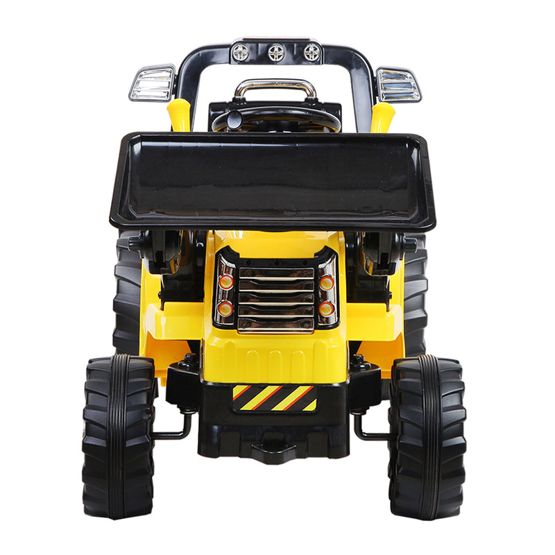Rigo Kids Electric Ride On Car Bulldozer Digger Loader Remote 6V Yellow