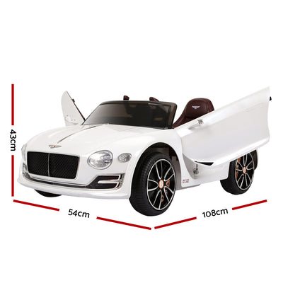 Kids Electric Ride On Car Bentley Licensed EXP12 Toy Cars Remote 12V White