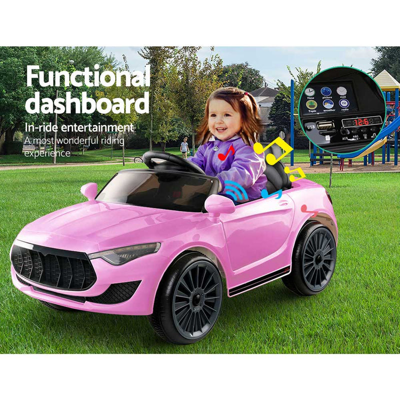 Rigo Kids Electric Ride On Car Maserati-inspried Toy Cars Remote 12V Pink