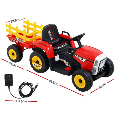 Rigo Kids Electric Ride On Car Tractor Toy Cars 12V Red