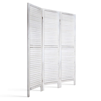 Artiss 3 Panel Room Divider Screen 120x170cm Privacy Wood Foldable Stand White