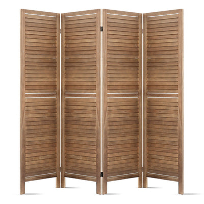 Artiss 4 Panel Room Divider 160x170cm Screen Privacy Wood Foldable Stand Oak