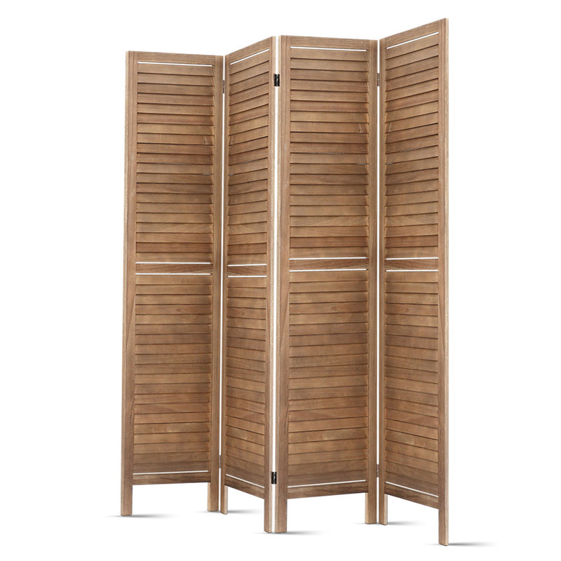 Artiss 4 Panel Room Divider 160x170cm Screen Privacy Wood Foldable Stand Oak