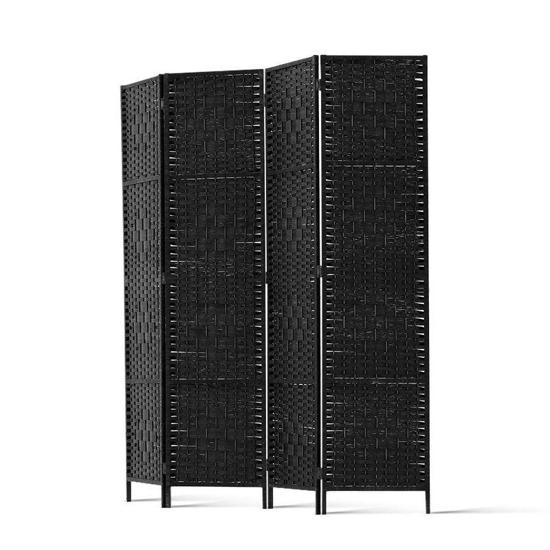 Artiss 4 Panel Room Divider Screen Privacy Timber Foldable Dividers Stand Black