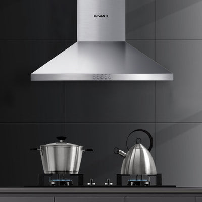 Devanti 600mm Range Hood 60cm Rangehood Stainless Steel