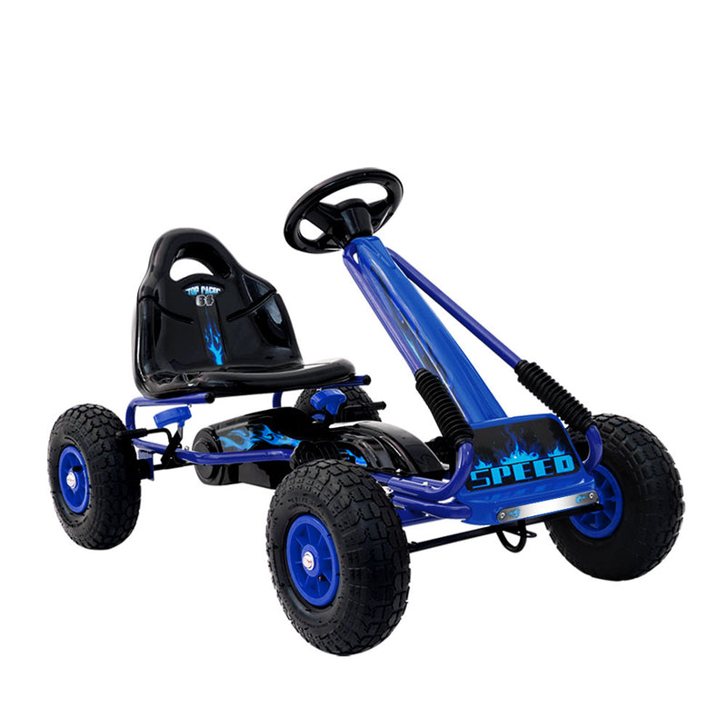 kids pedal go kart blue 