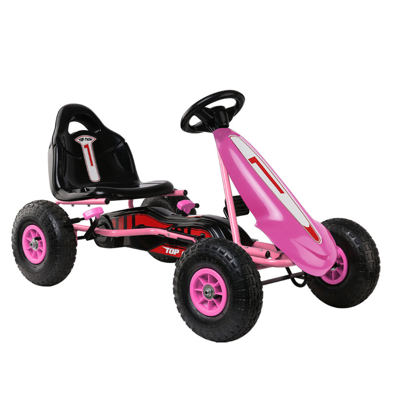 kids pedal go kart pink 