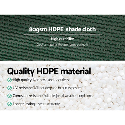 Instahut 30% Shade Cloth 1.83x50m Shadecloth Wide Heavy Duty Green