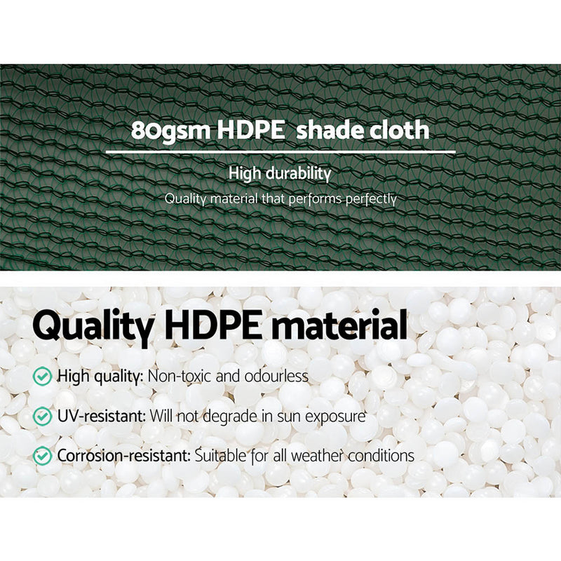 Instahut 30% Shade Cloth 3.66x30m Shadecloth Wide Heavy Duty Green