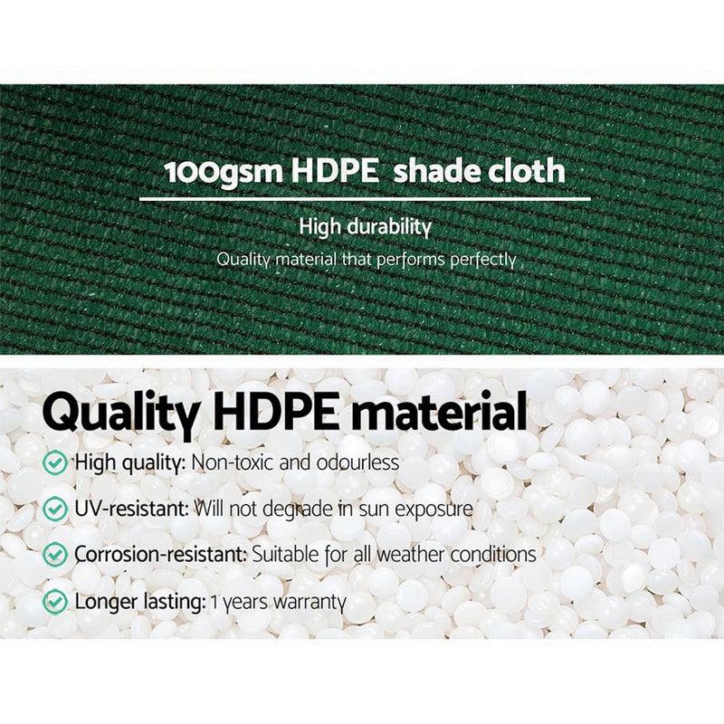 Instahut 50% Shade Cloth 1.83x20m Shadecloth Sail Heavy Duty Green