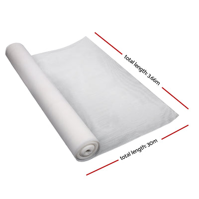 Instahut 70% Shade Cloth 3.66x30m Shadecloth Wide Heavy Duty White