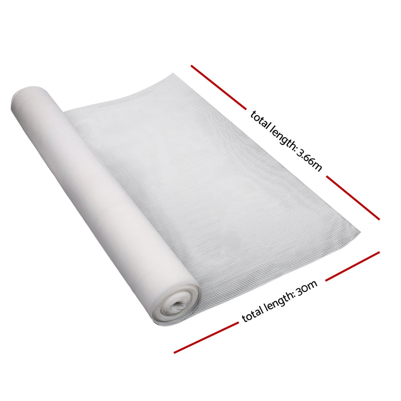 Instahut 70% Shade Cloth 3.66x30m Shadecloth Wide Heavy Duty White
