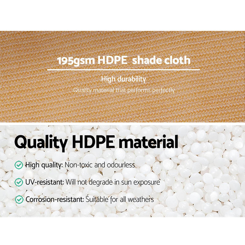 Instahut 90% Shade Cloth 3.66x30m Shadecloth Sail Heavy Duty Beige
