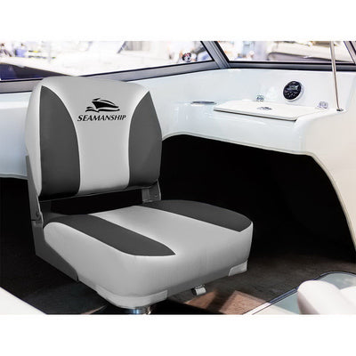 set of 2 folding swivel marine boat seats grey 