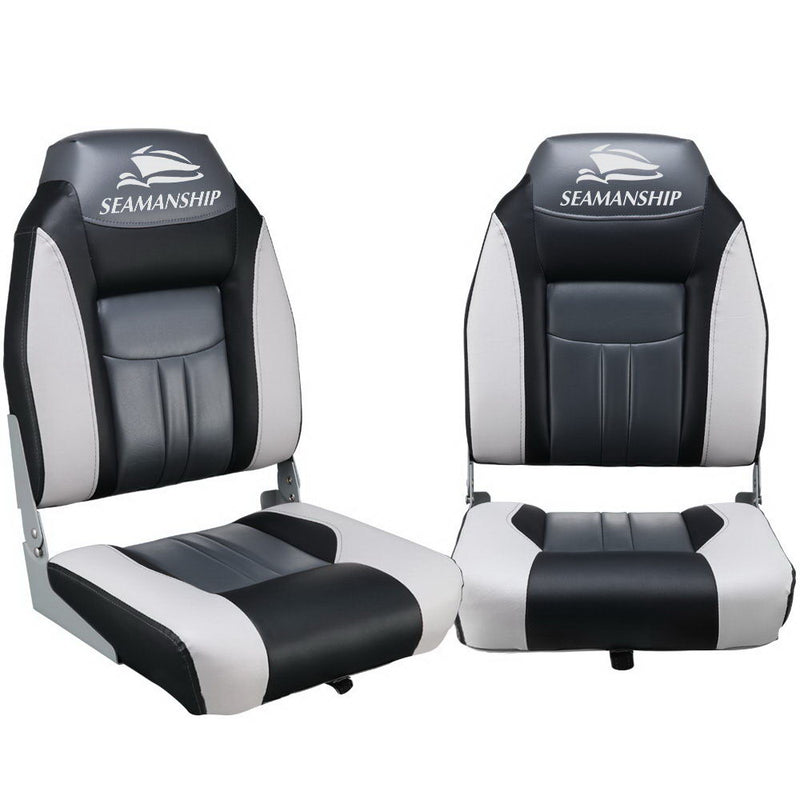 swivel boat seats grey and black 