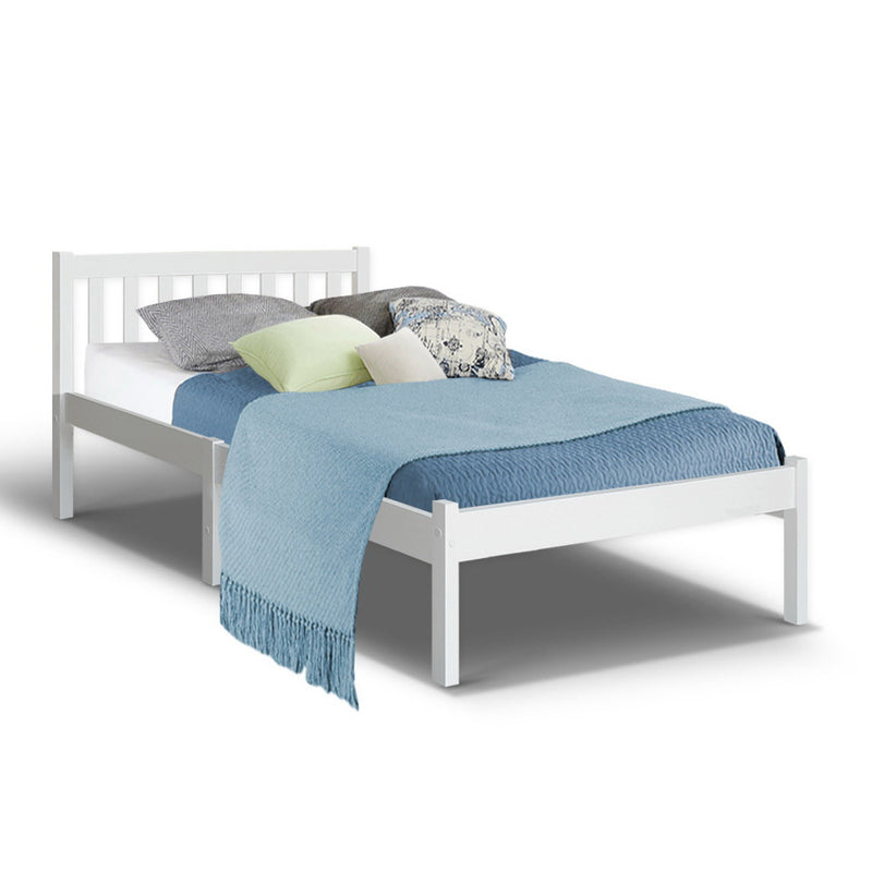 Single Size Wooden Bed Frame White