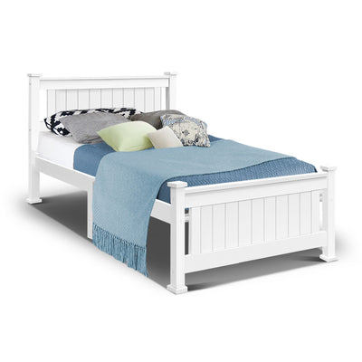 Single Size Wooden Bed Frame White