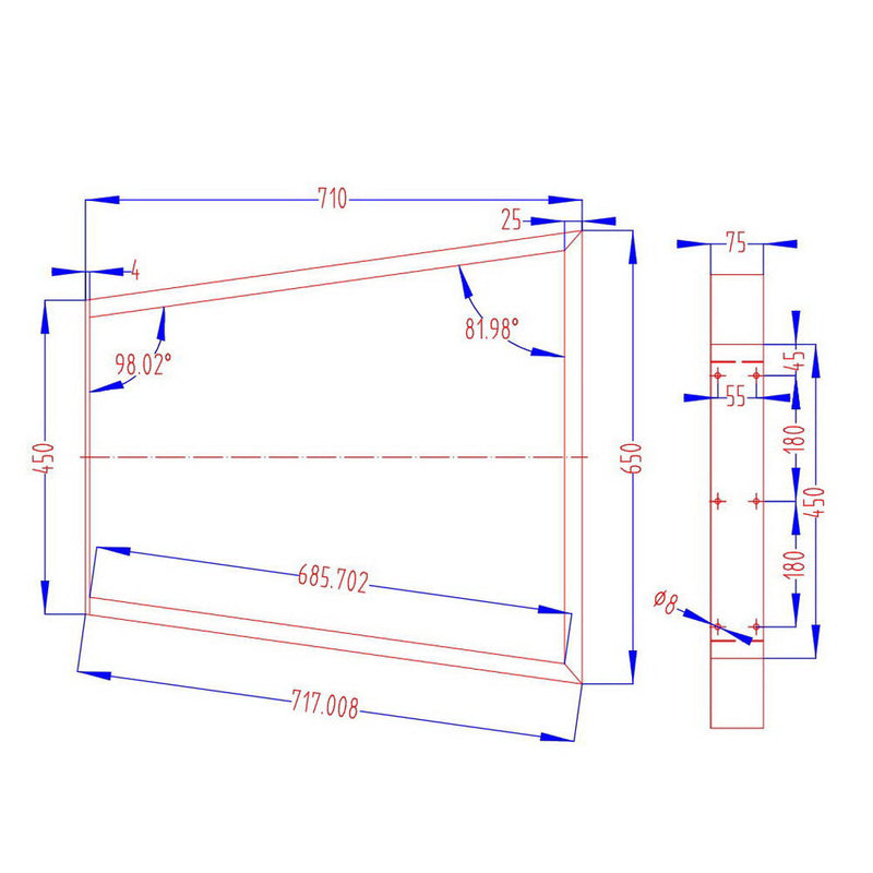 Artiss Metal Table Legs DIY Trapezoid 45X65CM Set of 2