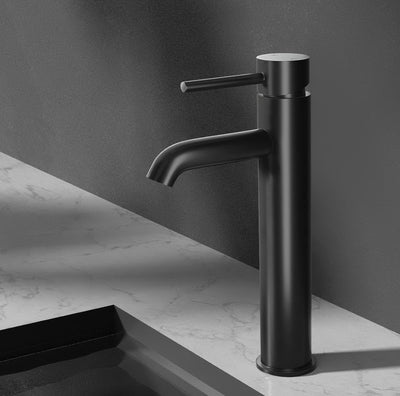 Cefito Bathroom Basin Mixer Tap Round Tall Faucet Vanity Laundry Black