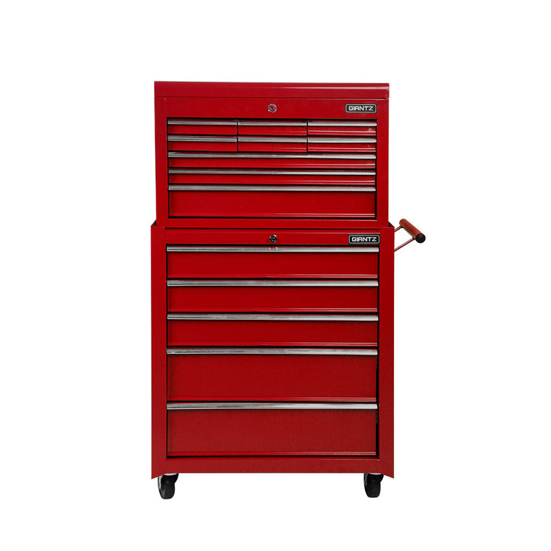 Giantz 14 Drawer Tool Box Cabinet Chest Mechanic Garage Storage Trolley Red