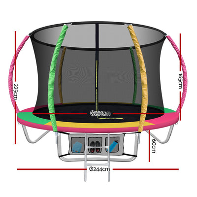 Everfit 8FT Trampoline for Kids w/ Ladder Enclosure Safety Net Rebounder Colors