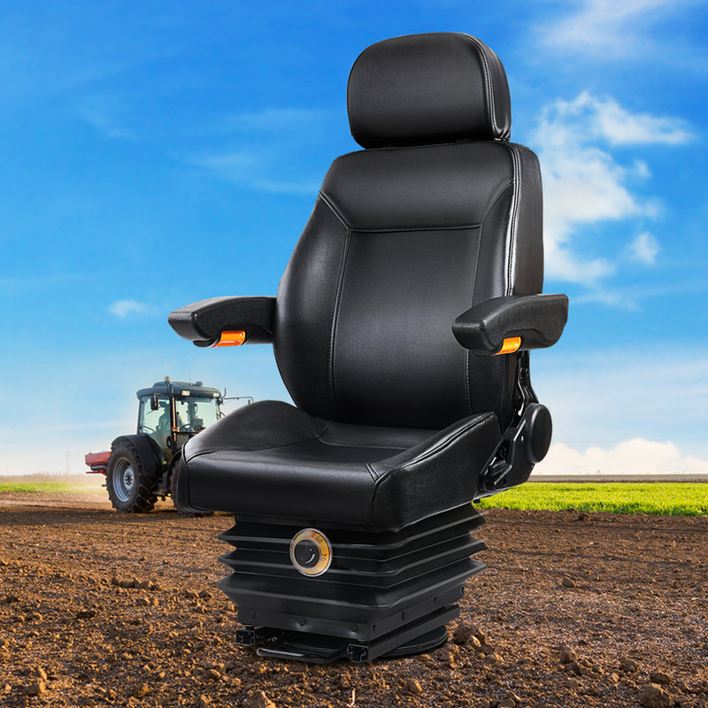 Giantz Tractor Seat Forklift Excavator Truck Universal Backrest Chair PU Leather