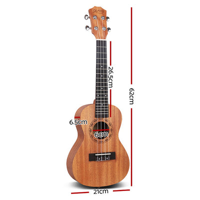 Alpha 23" Ukulele Natural Mahogany Concert Beginner Gift w/ Carry Bag