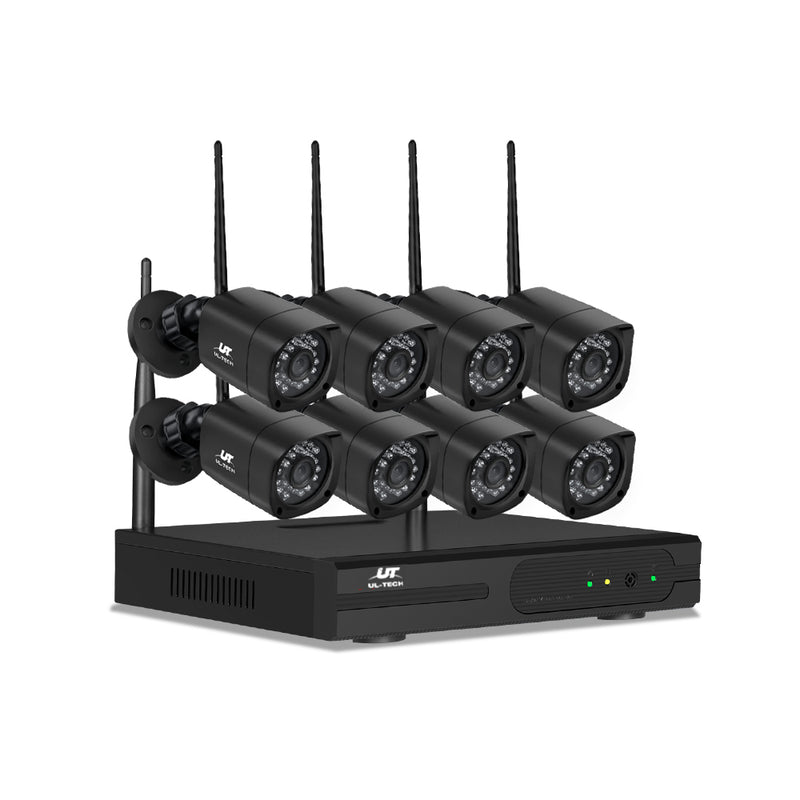 wireless 8 security cameras black