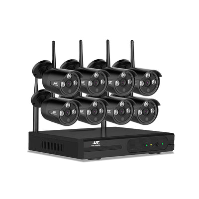wireless 8 security cameras black  NVR video 