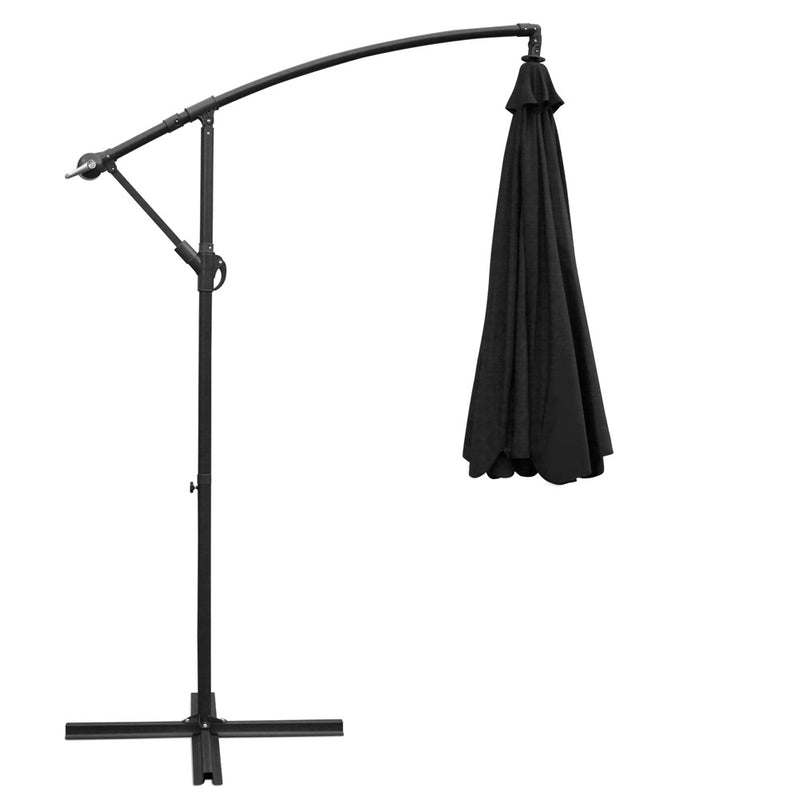 Instahut 3m Outdoor Umbrella Cantilever Beach Garden Patio Black