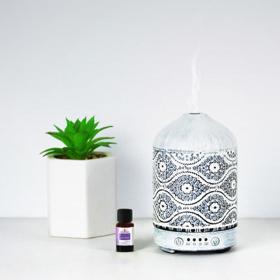 Activiva 100ml Metal Essential Oil and Aroma Diffuser-Vintage White