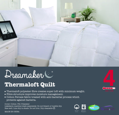 Dreamaker Thermaloft Quilt 400Gsm Queen Bed