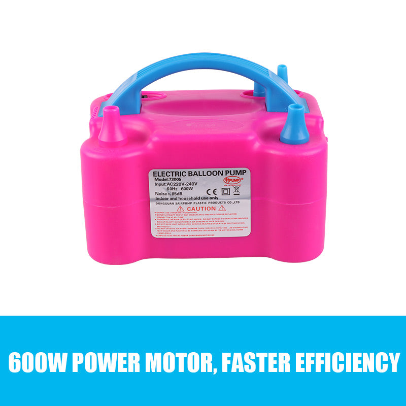 Portable Electric Balloon Air Pump+ 80PCS Balloons Inflator 600W Power 2 Nozzles