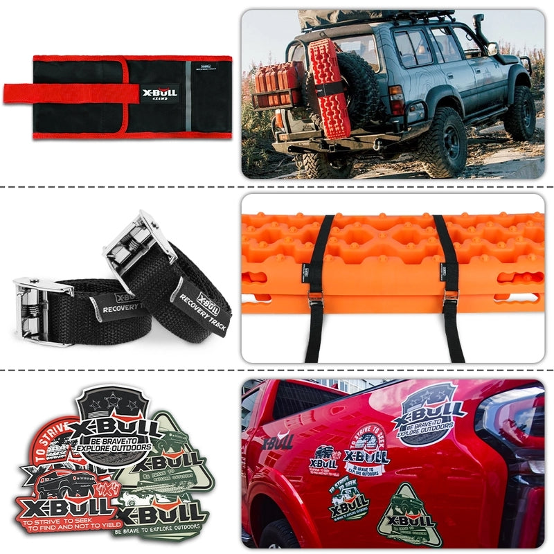 X-BULL KIT2 Recovery tracks 6pcs Board Traction Sand trucks strap mounting 4x4 Sand Snow Car