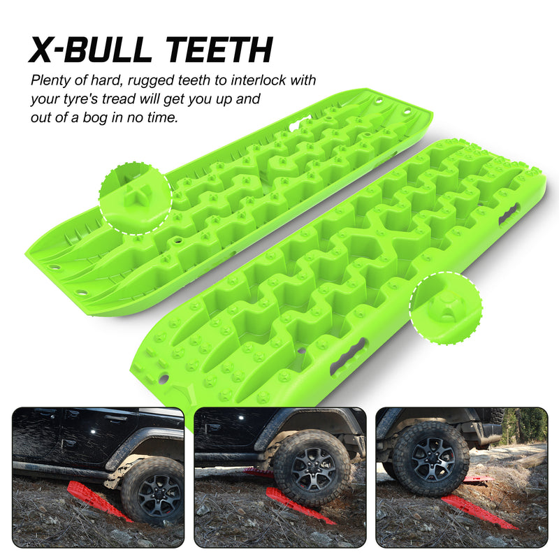 X-BULL Recovery tracks Sand tracks 2pcs Sand / Snow / Mud 10T 4WD Gen 3.0 - Green